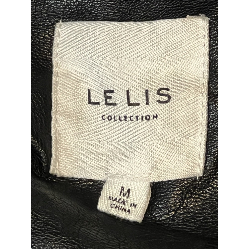 Le Lis Faux Leather Jacket Womens M Black Coat Blazer Outerwear - Picture 4 of 8